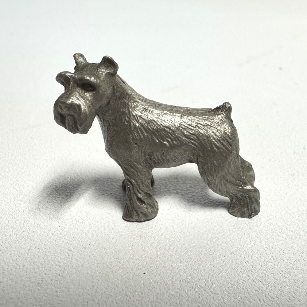 Rawcliffe Pewter Schnauzer Dog Figurine Miniature 1982 Vintage Collectible